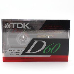 TDK D60 Blank Audio Cassette Tape IEC I / Type I Normal Position NEW SEALED
